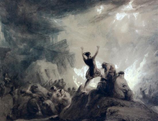 George Jones RA (1786-1869) Elija Upon Mount Carmel, 15 x 21in.